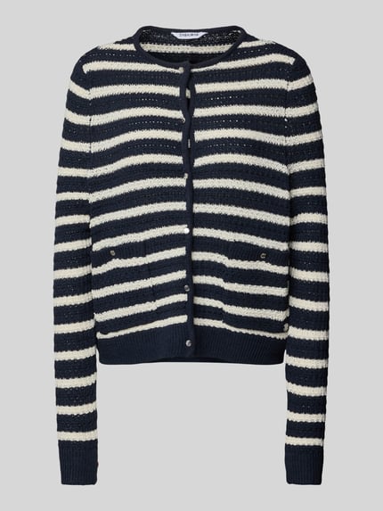 ZABAIONE Gebreid jack met ronde hals, model 'Su44nny' Marineblauw - 2