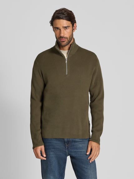 Lindbergh Gebreide pullover met schipperskraag Olijfgroen - 4