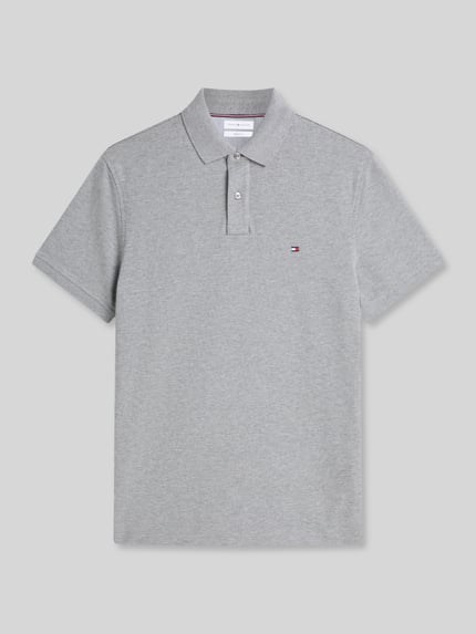 Tommy Hilfiger Regular Fit Poloshirt aus Baumwoll-Mix Silber Melange 2