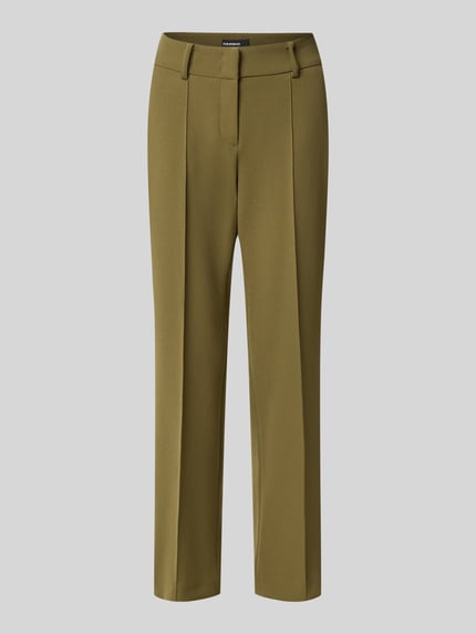 Produktfoto, olivgrüne Regular Fit Schmale Hose mit Viskose-Baumwoll-Anteil Modell 'FARAH' von CAMBIO, Damen Schmale Hose von CAMBIO, glatter Stoff, klare Nahtlinien.