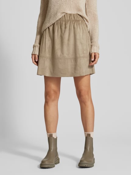 Moves Minirok in laagjeslook, model 'Kia 0032' Olijfgroen - 4