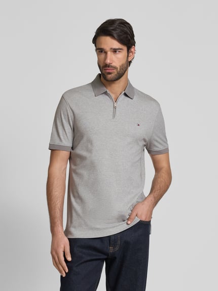 Tommy Hilfiger Regular Fit Poloshirt aus Baumwoll-Mix Mittelgrau 4
