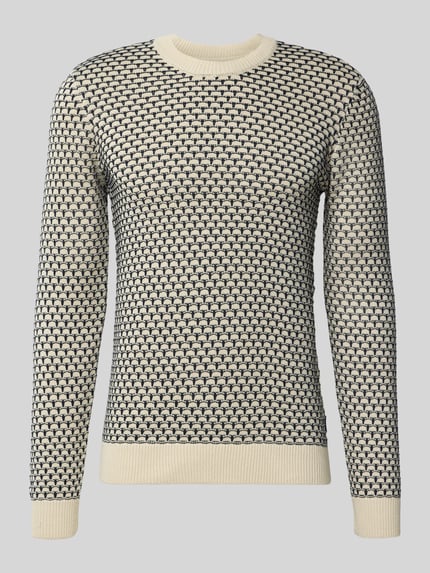 Blend Strickpullover mit Rundhalsausschnitt Modell 'DONG' Offwhite 2