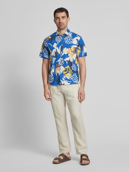 Napapijri Slim fit vrijetijdsoverhemd met logostitching Blauw - 1