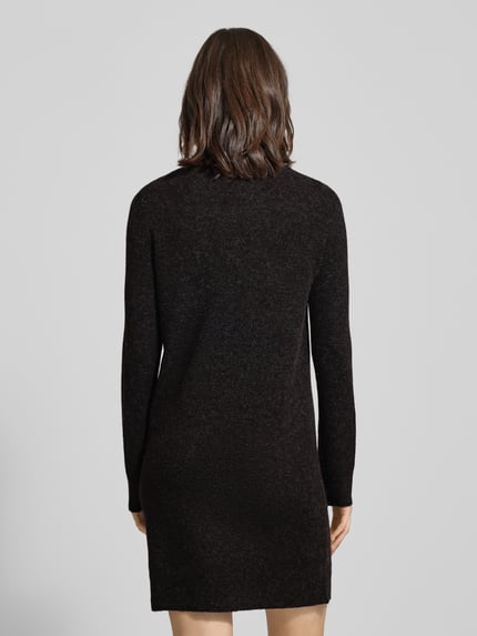 VERO MODA Fließendes Strickkleid mit langen Ärmeln Modell 'DOFFY' Dunkelbraun Melange 5