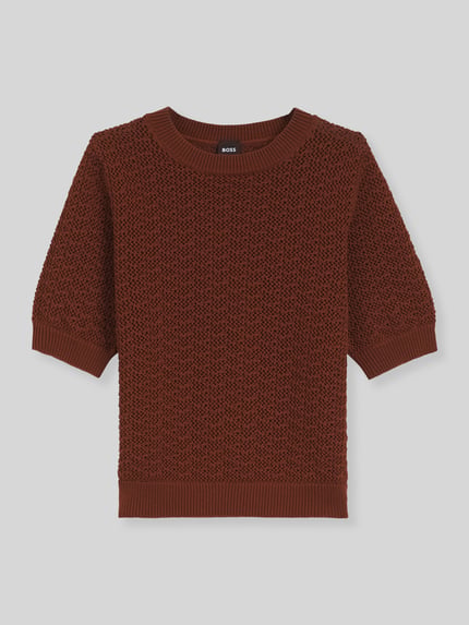 BOSS t-shirt o kroju regular fit z czystej bawełny model 'FOLEARIA' Koniakowy 2