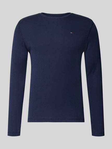 Tommy Jeans Slim fit longsleeve met ribstructuur Marineblauw gemêleerd - 2