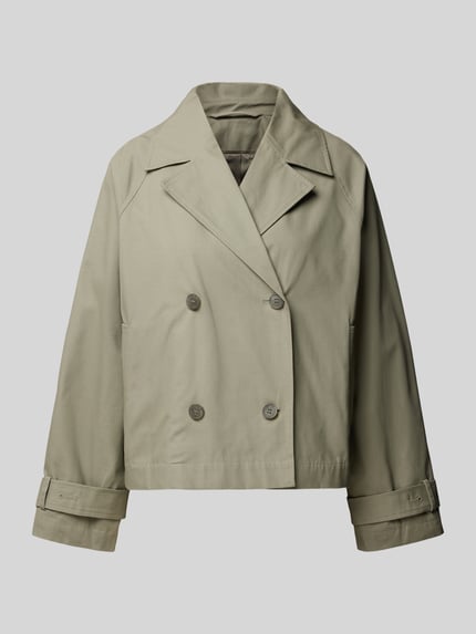Selected Trenchcoat met strookzakken, model 'CILO' Olijfgroen - 2
