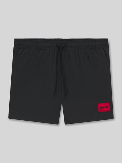 HUGO Badeshorts mit Label Patch Modell 'DOMINICA' Black 1