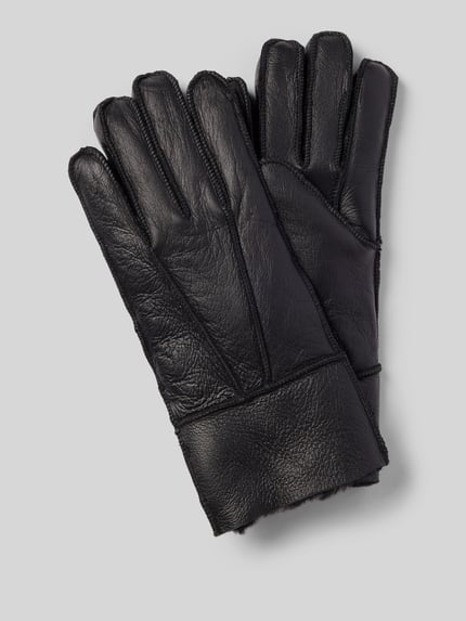 FI.NE Handchoenen van pure lamswol Zwart - 1