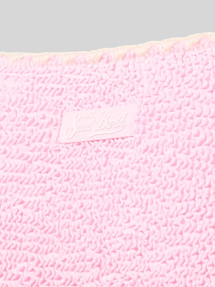 Produktfoto, Bikini-Slip mit Label-Patch Modell 'NAOMI' von MC2 Saint Barth aus Material-Mix mit Stretch-Anteil und Strukturmuster in Rosa