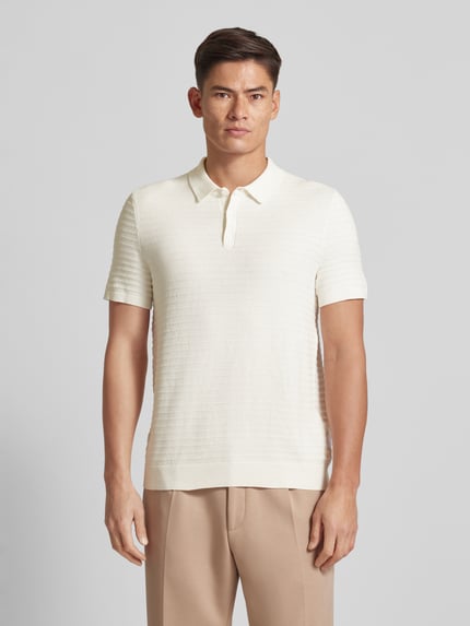 Michael Kors Regular Fit Poloshirt aus Baumwoll-Seiden-Mix Modell 'TUCK STRIPE' Weiss 4