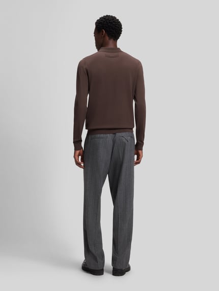 HUGO Regular Fit Poloshirt mit Feinstrickstruktur aus Viskosemix Dunkelrot 5