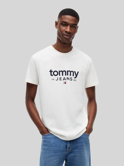 Tommy Jeans relaxed fit T-shirt van puur katoen met labelopschrift Wit - 4