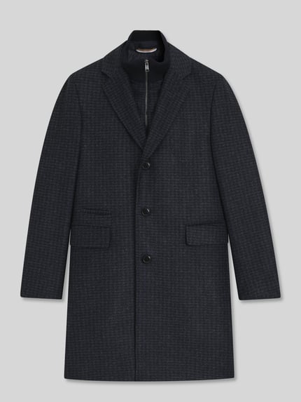 BOSS Slim Fit Mantel mit Schurwoll-Anteil Modell 'H-HYDE-J-BIB-PAD-254' Marine 2