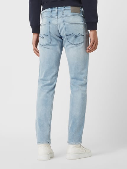 Replay Slim fit jeans met stretch, model 'Anbass' Lichtblauw - 5
