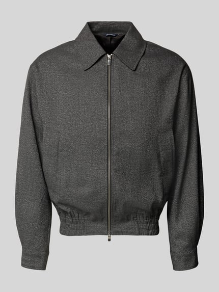 Produktfoto, Blouson mit Zweiwege-Reißverschluss und Eingrifftaschen von MCNEAL in Anthrazit, Material-Mix mit Viskose-Anteil, reguläre Passform, strukturierte Oberfläche