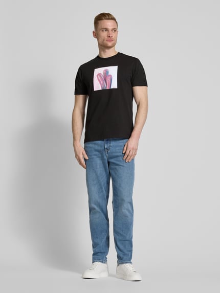 BOSS Orange T-shirt z nadrukiem z logo model ‘mextour’ Czarny 1