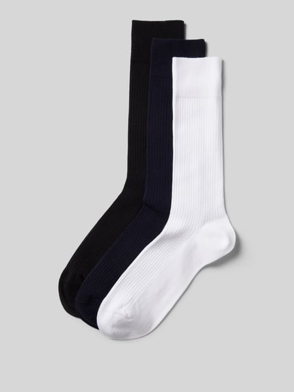 DillySocks Socken in Feinripp-Optik im 3er-Pack Black 1