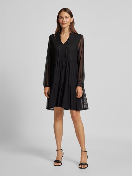 VILA Knielanges Kleid mit Stehkragen Modell 'VOLETTIS' Black 1