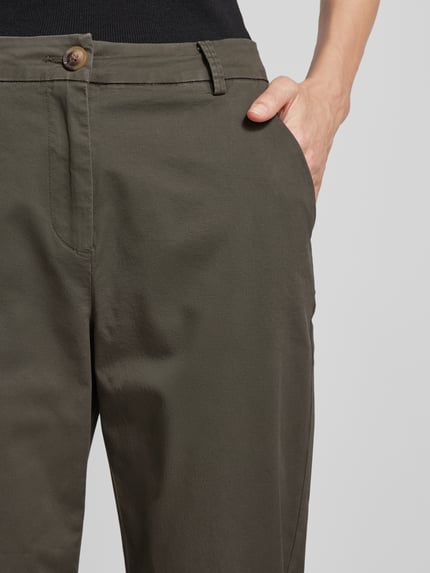 VERO MODA Tapered Leg Chino mit Knopf in Hornoptik Modell 'CHRISTY' Oliv 3