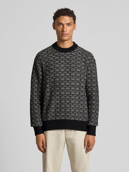 Selected Relaxed Fit Strickpullover aus Woll-Mix Modell 'KEITH' Black 4
