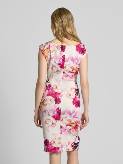 SWING Knielanges Cocktailkleid mit seitlicher Raffung Rosa 5
