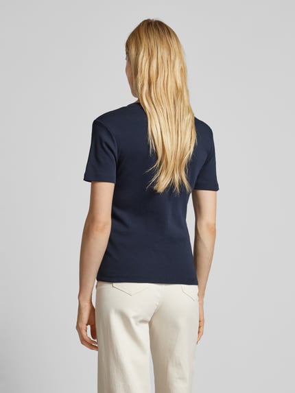 Tommy Hilfiger Slim fit T-shirt met logostitching, model 'CODY' Bleu - 5