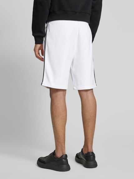Lacoste Regular Fit Sweatshorts mit Galonstreifen Weiss 5