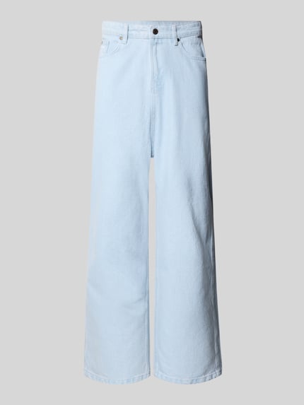 Produktfoto, Loose Fit Jeans mit Kontrastnähten von KARL KANI in lichtblau, 5-Pocket-Design, sichtbare Kontrastnähte, strukturierte Baumwolle.
