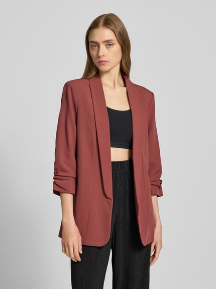 PIECES Regular Fit Longblazer mit Viskose-Anteil Modell 'BOSELLA' Dunkelrot 4