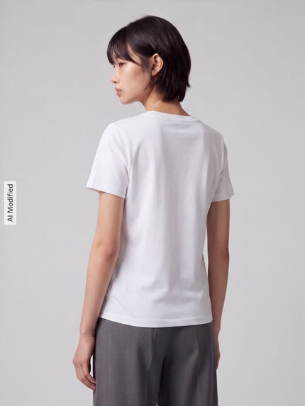 Tom Tailor Regular Fit T-Shirt aus reiner Baumwolle Modell 'LOS' Weiss 5