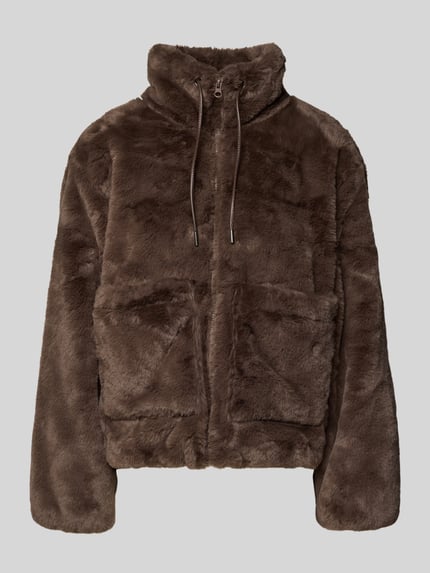 FREE/QUENT Jacke mit Kunstfellbesatz Modell 'FONY' Taupe 2