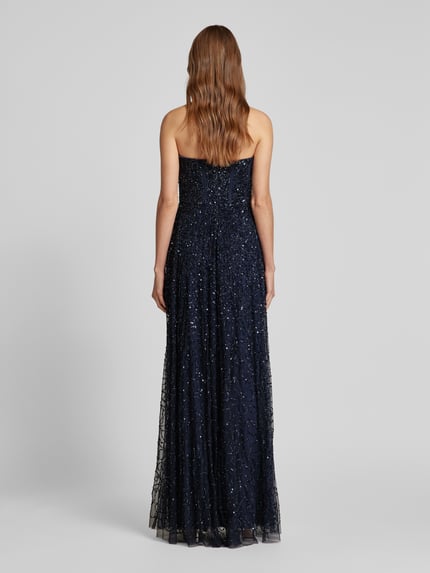 Lace & Beads Avondjurk met pailletten Donkerblauw - 5
