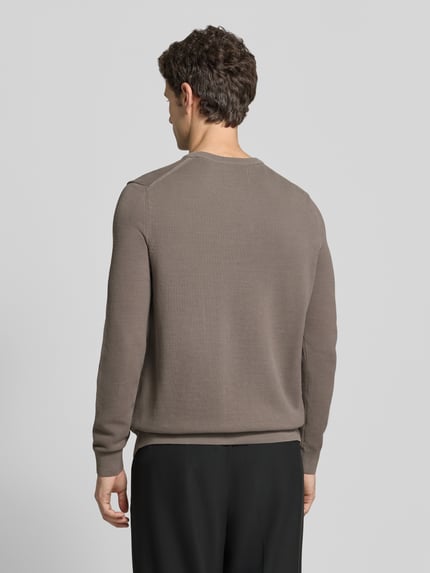 Marc O'Polo Pullover mit Logo-Stitching Mittelgrau 5