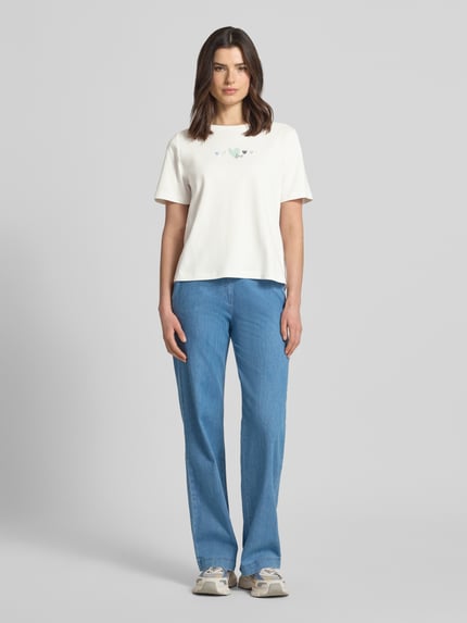 Tom Tailor Relaxed Fit T-Shirt aus reiner Baumwolle Offwhite 1