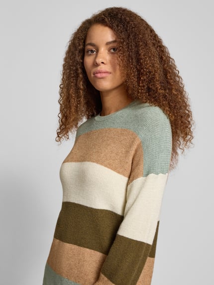 ONLY Loose Fit Strickpullover aus Viskose-Mix Modell 'ATIA' Schilf Melange 3