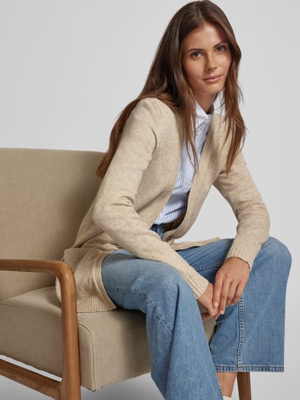 VILA Strickcardigan mit Eingrifftaschen Modell 'VIRIL' Sand 3