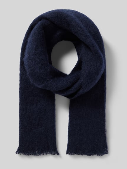 Selected Schal mit Woll-Anteil Modell 'WINSTON' Dunkelblau 1