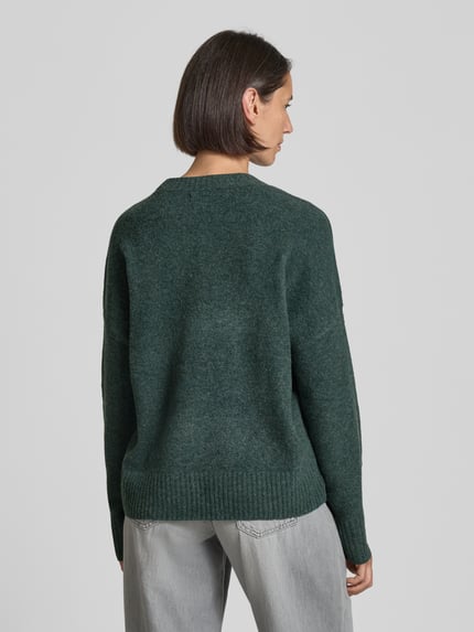 VERO MODA Relaxed Fit Pullover mit Woll-Anteil Modell 'BOOM' Dunkelgruen 5