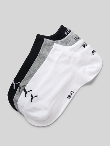 Produktfoto, Sneakersocken mit Logo im 4er-Pack von PUMA, mieszanka bawełny z dodatkiem streczu, dopasowany krój, zestaw 4 szt.