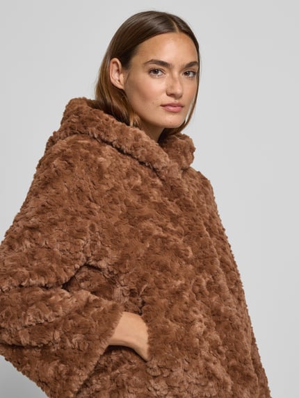 monari Jacke aus Kunstfell mit Kapuze Cognac 3