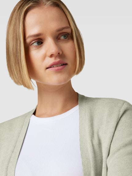 VILA Strickcardigan mit Eingrifftaschen Modell 'VIRIL' Khaki Melange 3