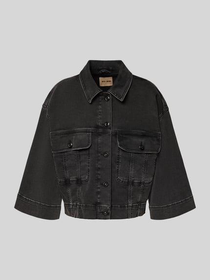 MOS MOSH Kurtka jeansowa z szerokimi rękawami model ‘Penn Deluxe’ Antracytowy 2