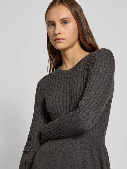ONLY Gebreide jurk van viscosemix, model 'FIA' Antraciet - 3