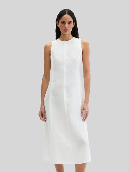 Marc O'Polo Shaped fit vrijetijdsjurk van puur linnen Wit - 4