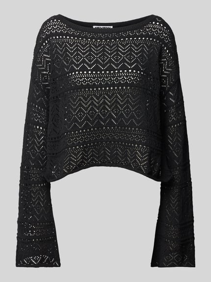 REVIEW Strickpullover mit Lochmuster Black 2