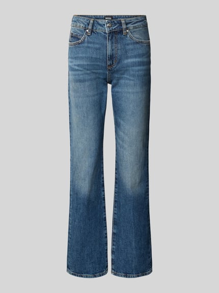BOSS Jeansy o kroju slim fit z mieszanki bawełny model ‘PARKWAY’ Granatowy 2