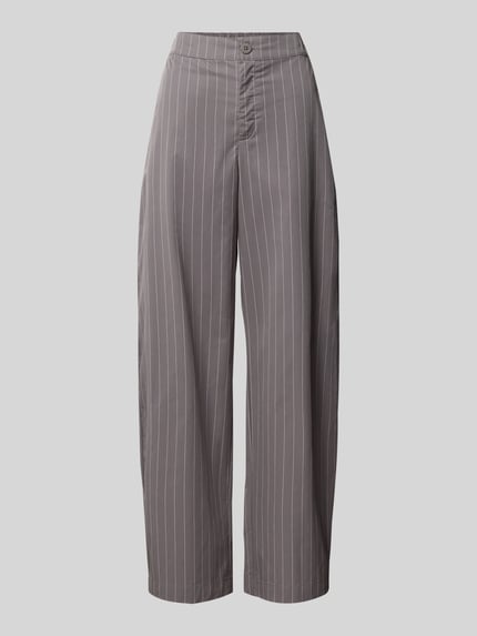 OH APRIL Regular Fit Bundfaltenhose mit High Waist Dunkelgrau 1