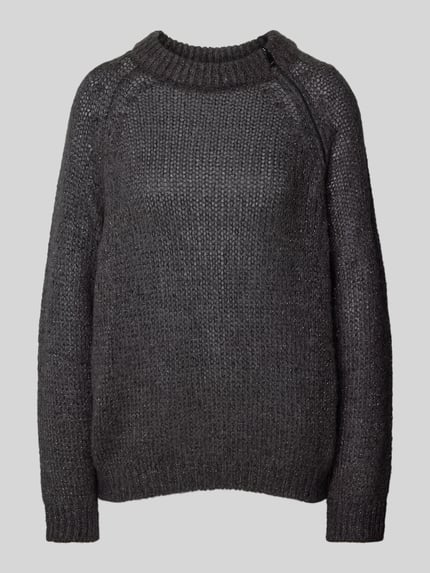 MAX&Co. Sweter z dzianiny z okrągłym dekoltem model ‘PARIDE’ Ciemnoszary 2